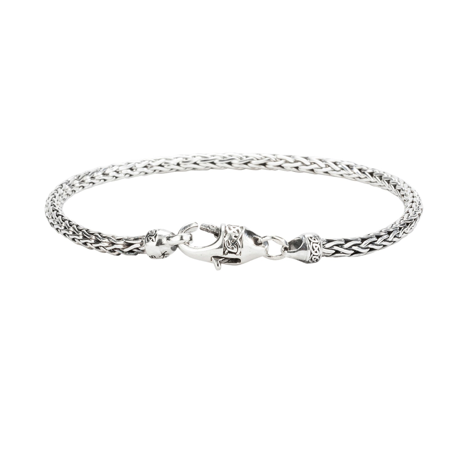 SS 3mm Dragon weave 7.5" Bracelet