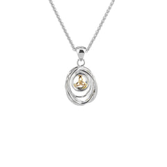 Sterling and 10K Celtic Cradle Of Life Small Pendant