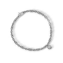 Silver And Lab Grown Diamond T&E Bracelet .05Cttw