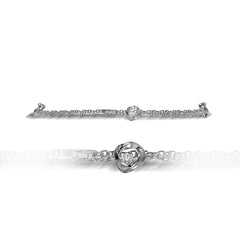 Silver And Lab Grown Diamond T&E Bracelet .13Cttw
