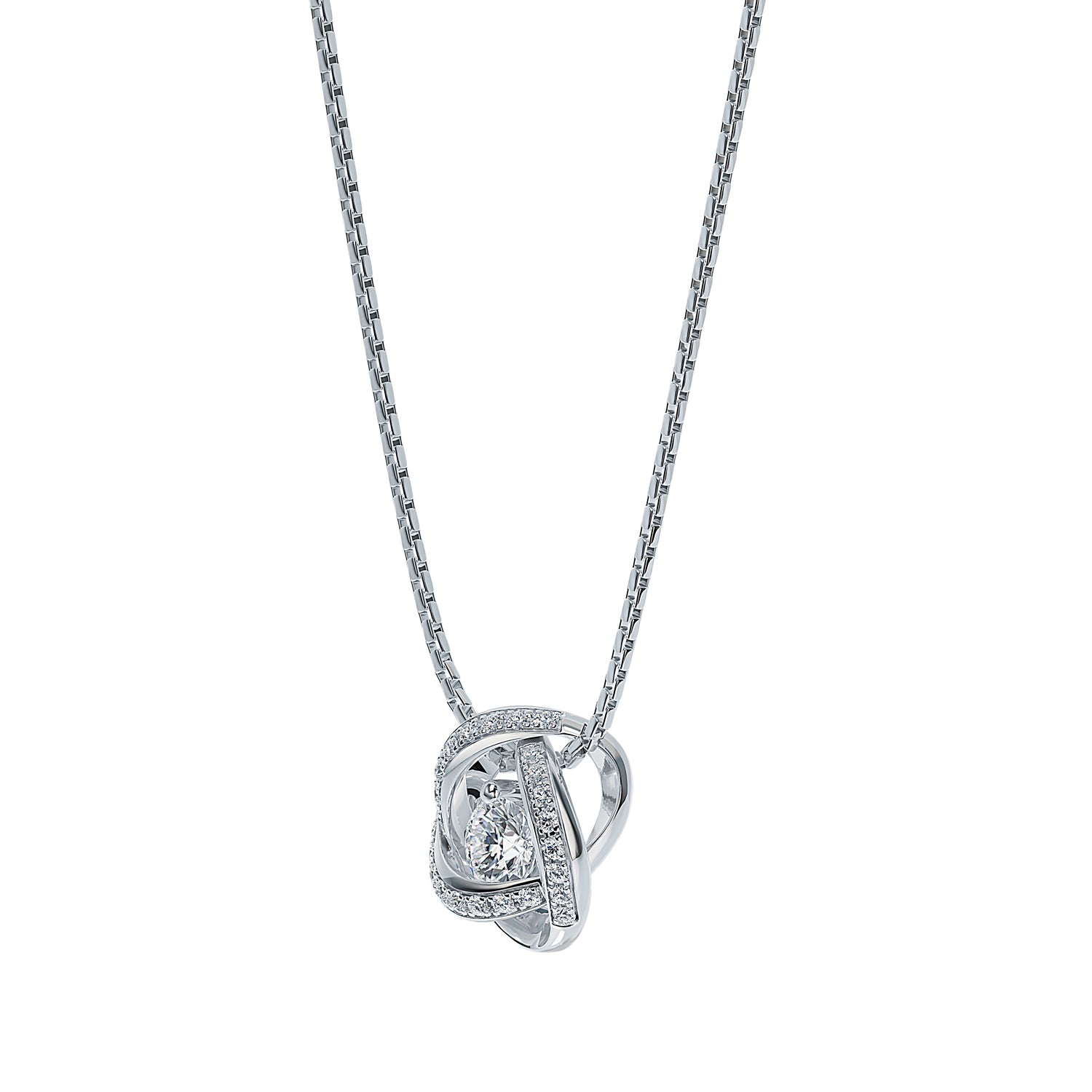Sterling Silver Diamond Knot Pendant