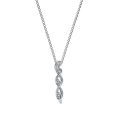 Silver And Lab Grown Diamond Infinity Pendant .14Cttw