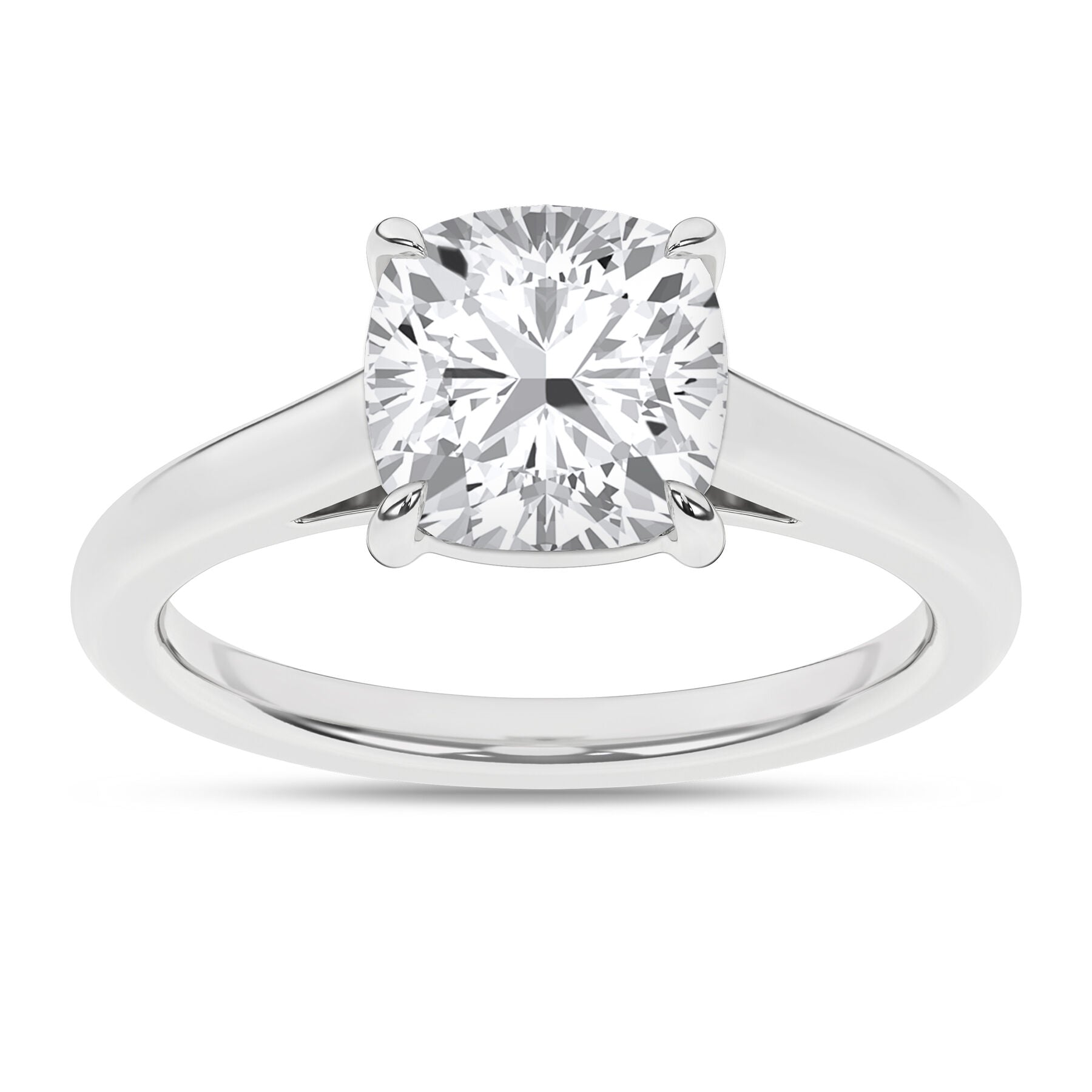 14: White Gold Cushion Cut Solitaire Engagement Ring