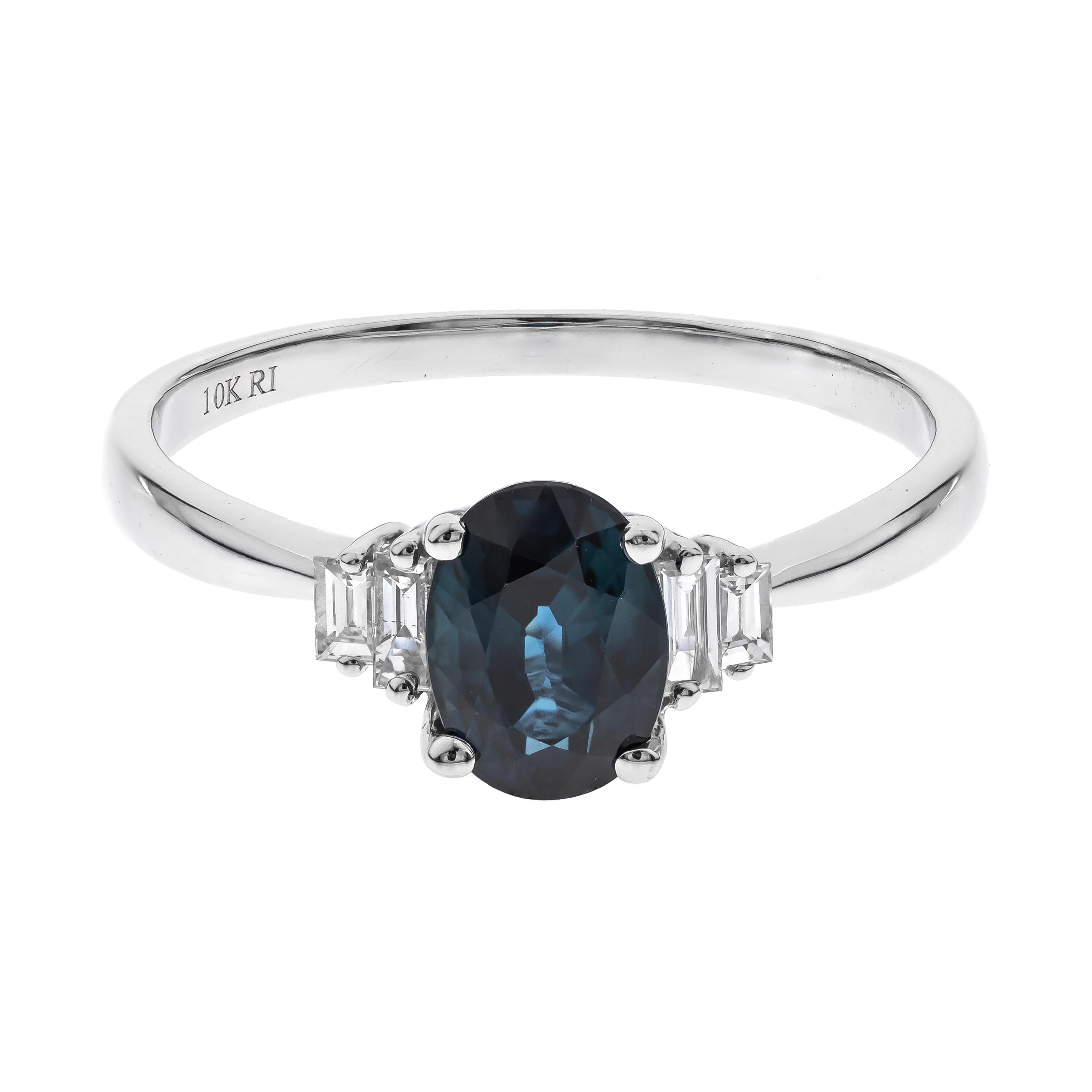 10KWG SAPPH & DIA RING