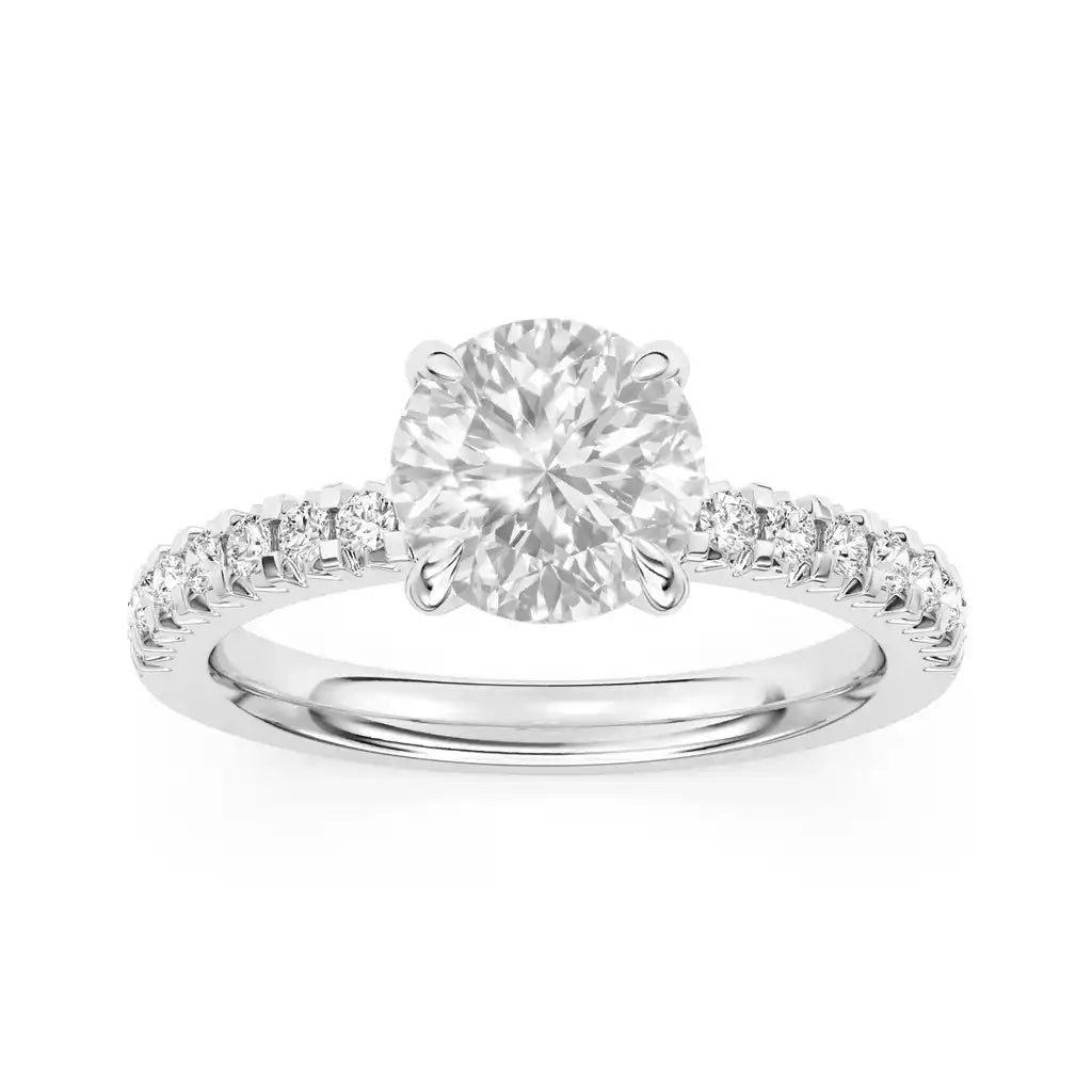 14K WG LG ROUND DIA RING 2.09CTTW VS2 E