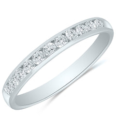 14K White Gold Diamond Channel Wedding Band
