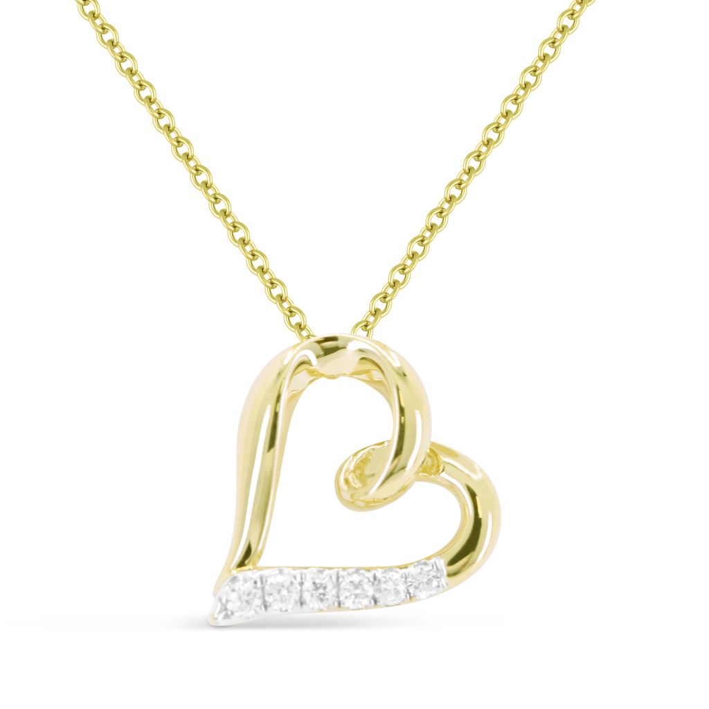 Vermil Open Heart Pendant Featuring Diamonds