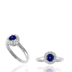 14KWG SAPP & DIA CLUSTER RING D=.18