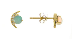 10KWG CRESENT MOON OPAL EARRINGS