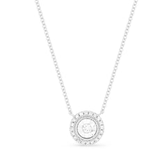 14 K WG ROUND ILLUSION PENDANT W/ DIA