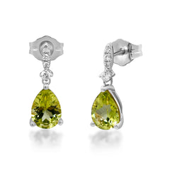10K White Gold Peridot Earrings