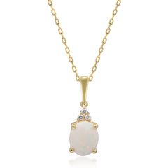 10K Yellow Gold Ethiopian Opal Pendant