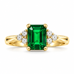 14K Yellow Gold Chrome Diopside Ring