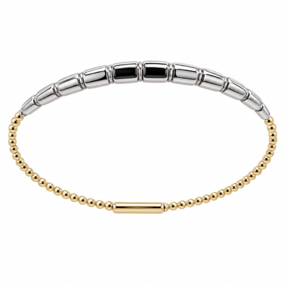 14K Yellow Gold Diamond Flexible Bangle