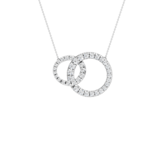 14K White Gold Interlink Circle Pendant