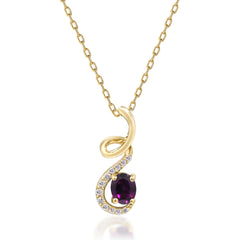 10K Yellow Gold Rhodolite Garnet and Diamond Pendant