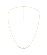 14K Yellow Gold Smiley Graduated Diamond Necklace