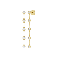 14K Yellow Gold Station Bezel-Set Earrings