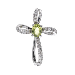 10KWG PERIDOT CROSS PEND
