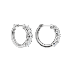 3ct Semi Eternity Huggies Hoop Earrings