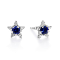 10KW BL SAPPH STAR EARRINGS