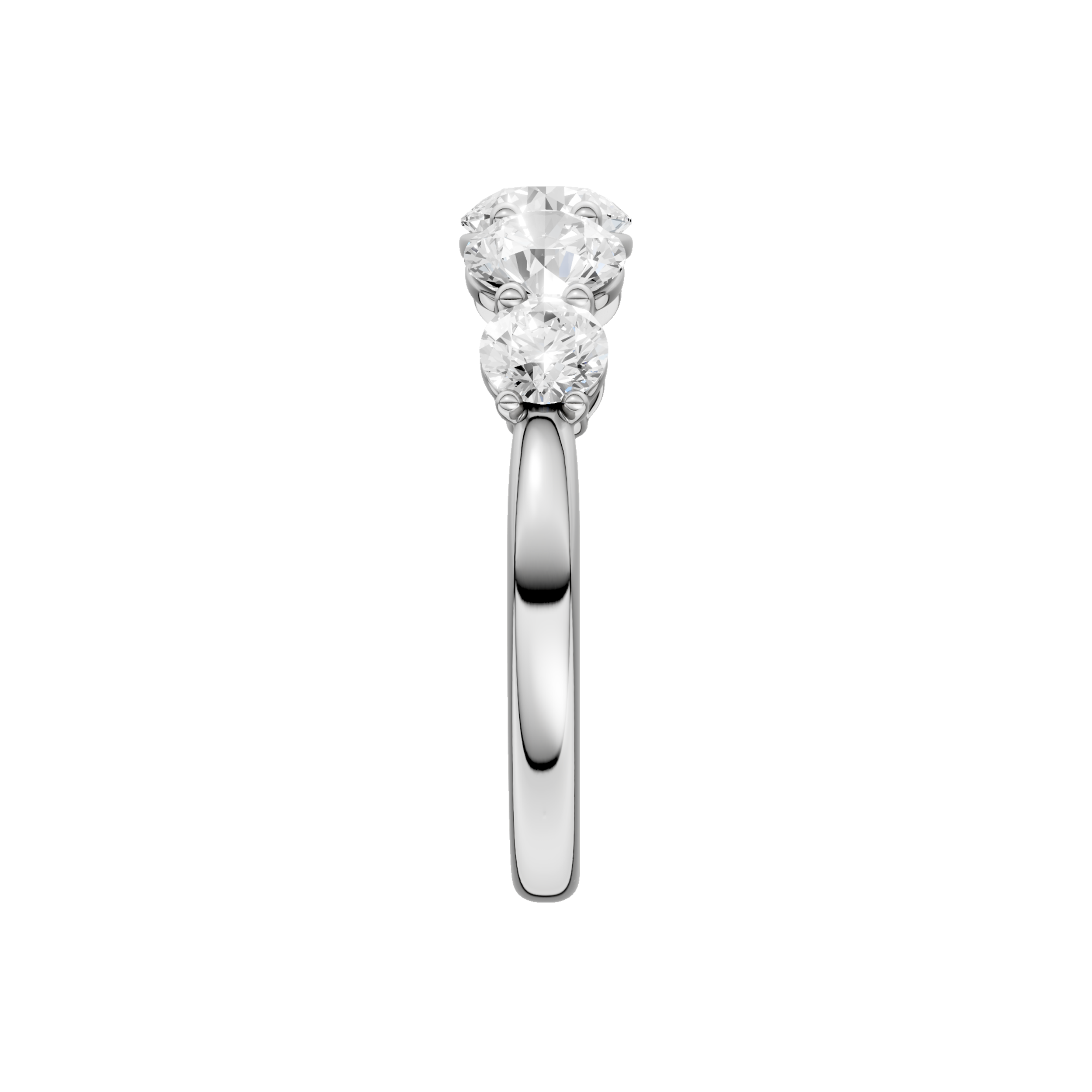 14K White Gold Graduated 5-Stone Band