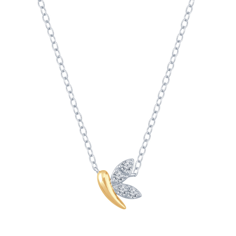 Sterling Silver Butterfly Pendant Featuring Vermil