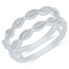 14KWG TWIST BAND INSERT RING D=.15CTTW