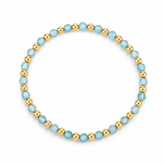 Blue Topaz & 14kt Gold Filled Harmony Gemstone Bead Bracelet - 4MM