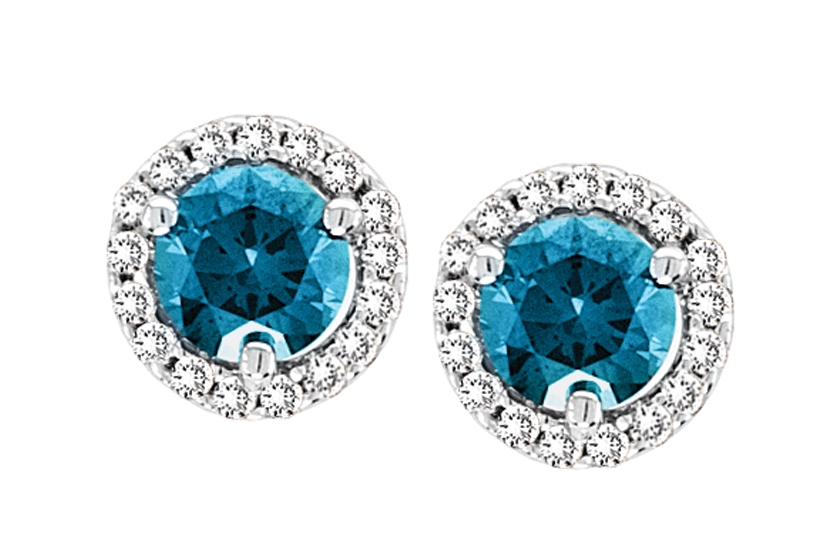 Fancy Colored Blue Diamond Earrings