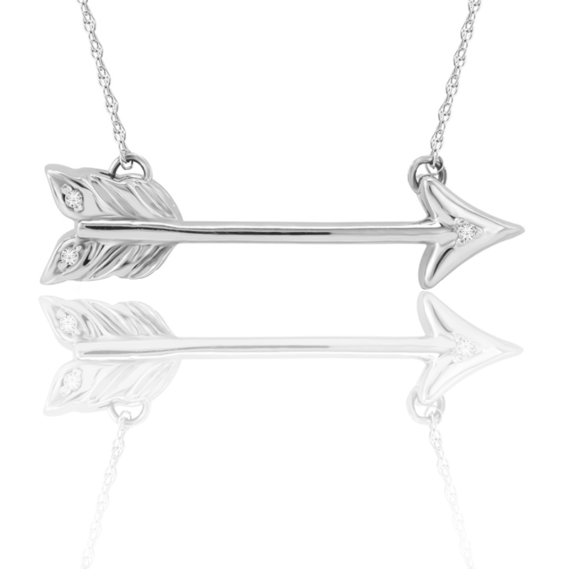 Whimsical Diamond Arrow Pendant