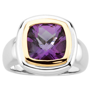 Two Tone Amethyst Ring