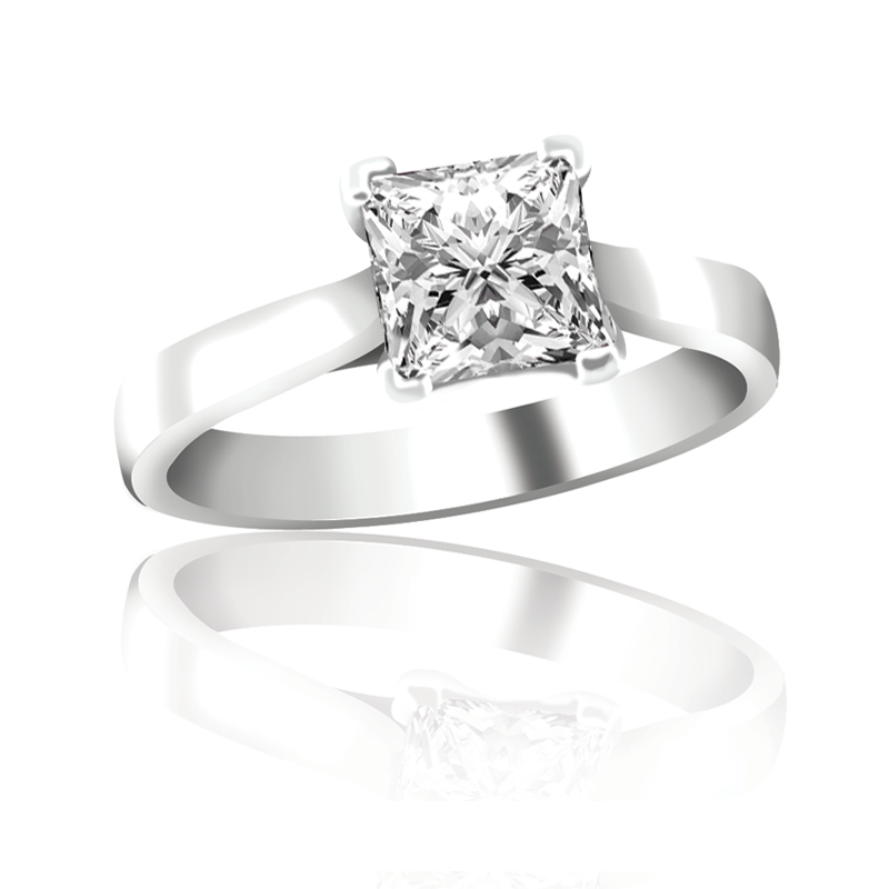 Princess Cut Diamond Solitaire