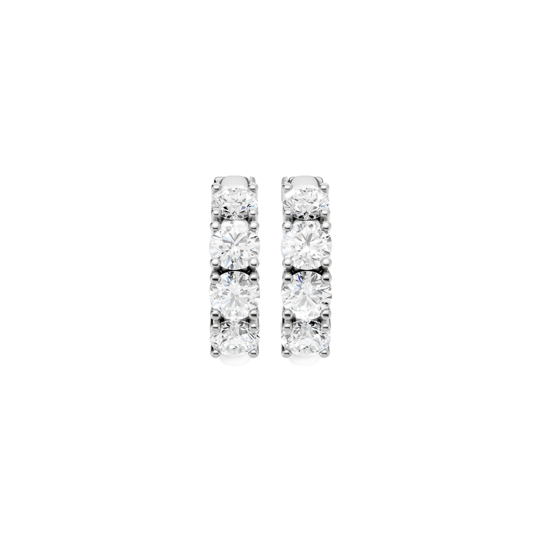 3ct Semi Eternity Huggies Hoop Earrings