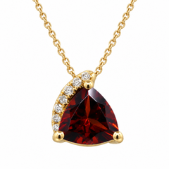 10K Yellow Gold Garnet & Diamond Pendant