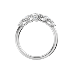 14K White Gold Graduated 5-Stone Band