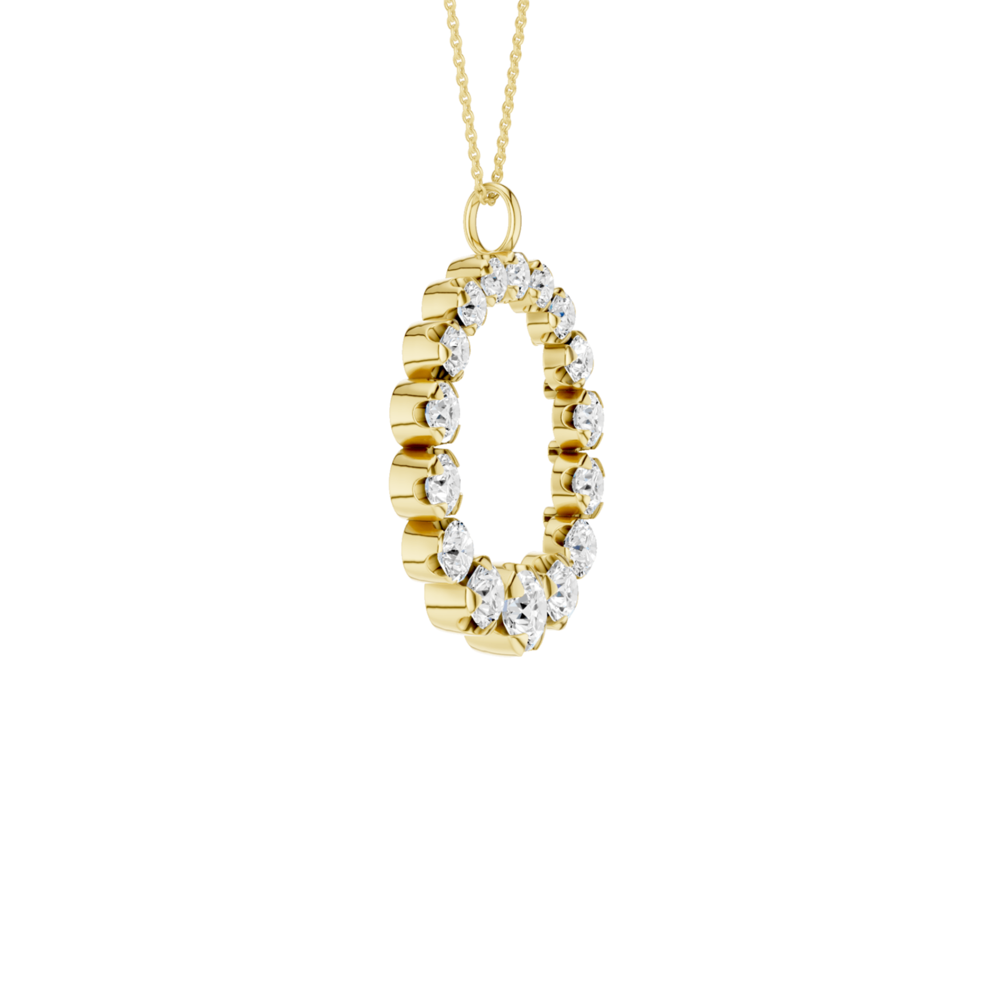 14K Yellow Gold Graduated Circle Pendant