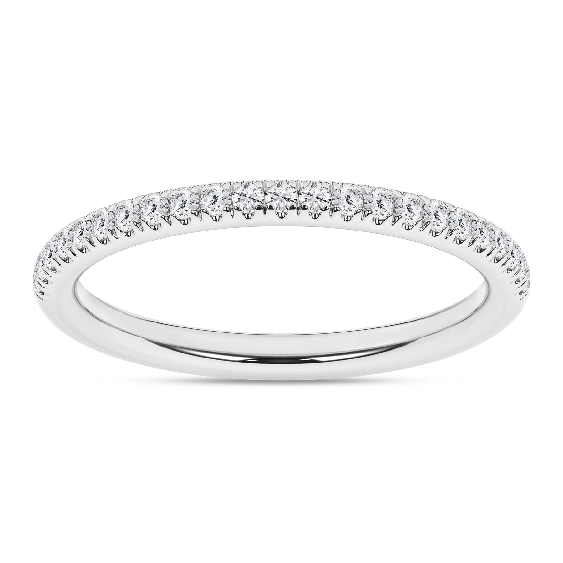 14K White Gold Diamond Wedding Band