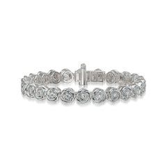 Sterling Silver Diamond Bezel Set Illusion Bracelet