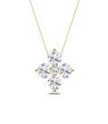 14K Yellow Gold Floral Petals Stud Pendant