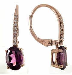 10KRG OVAL RHOD GARNET DANGLES
