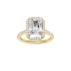 14K Yellow Gold Micro Halo Engagement Ring