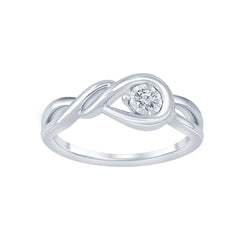 SS LAB DIA KNOT RING D=.09CTTW