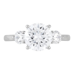 14K White Gold Three Stone Diamond Engagement Ring