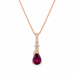 10K Rose Gold Rhodolite Garnet & Diamond Pendant