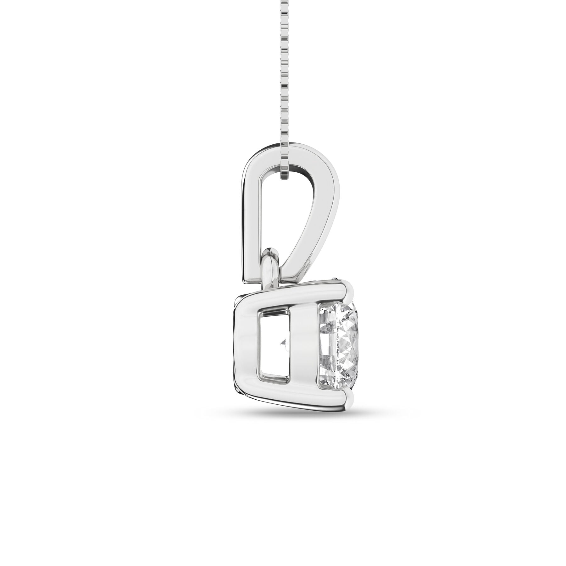 14K White Gold Solitaire Pendant