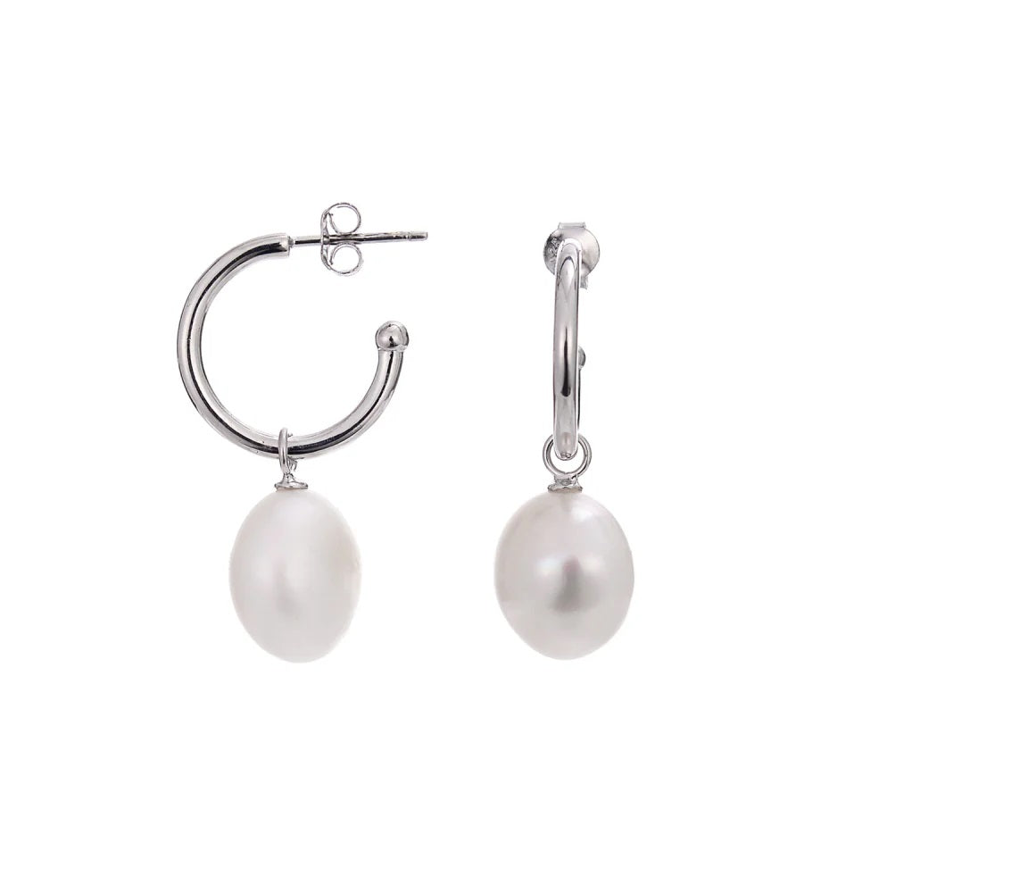 SS Ring and Pearl Stud Earrings