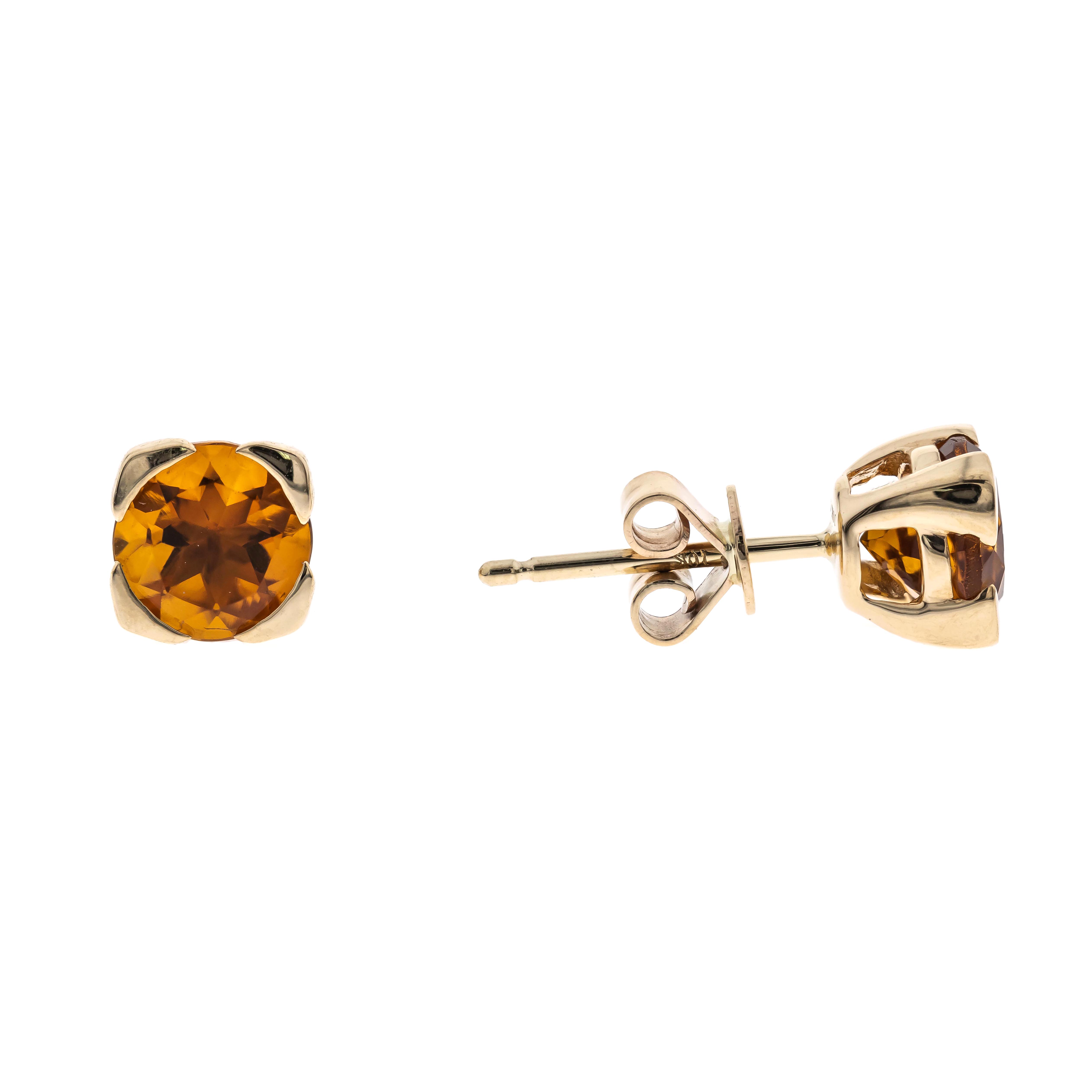 10K Yellow Gold Citrine Earrings