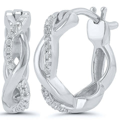 10Kw .05Cttw Infinity Hoop Earrings