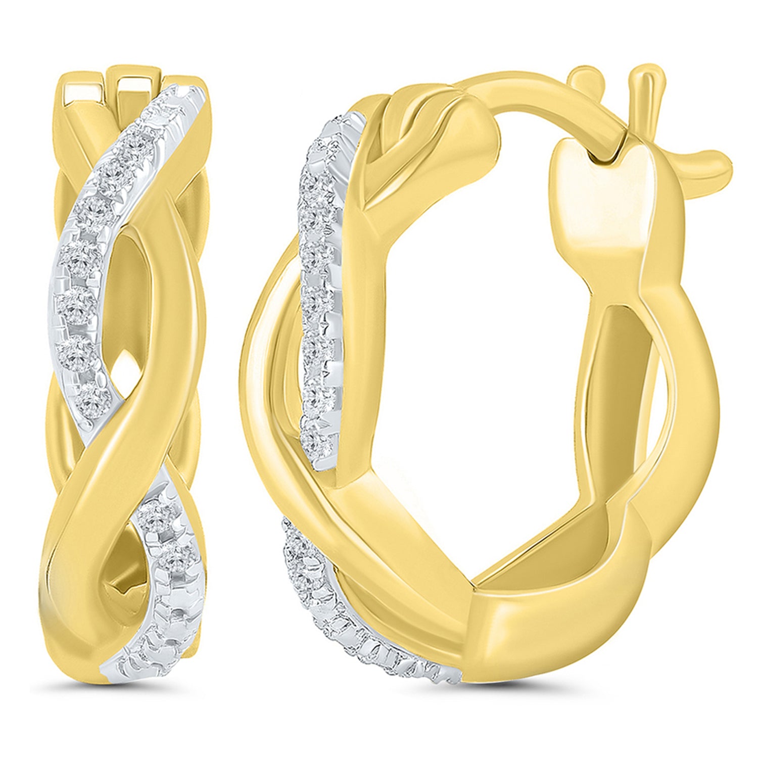 10Ky .05Cttw Diamond Infinity Hoop Earrings